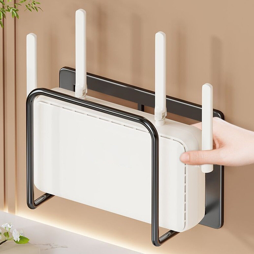 Hộ gia đình Thép không gỉ Router giá Đen/Trắng cạnh giường ngủ treo tường mà không cần đấm Wifi Set-Bộ chuyển đổi tín hiệu giá đỡ cố định