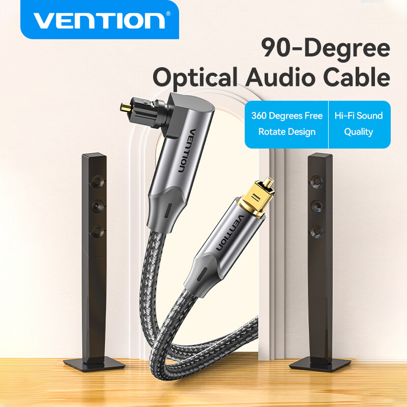 Vention Cáp Quang Optical Toslink - Dây Âm Thanh Số 5.1 Chân Mạ Vàng Vỏ Nhôm hỗ trợ Dolby Digital DT