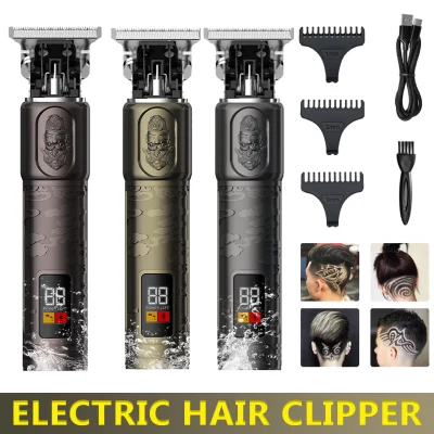 professional Hair Clipper all-metal Rechargeable Hair Trimmer for barber men Electric Beard Shaver Hair Cutting Machine (1)
