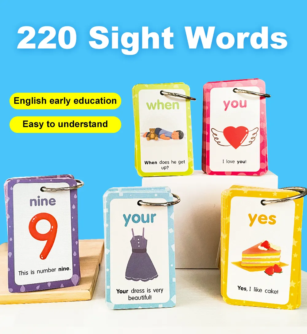 221pcs Kids Flash Cards English Sight Words Card Phonics Words Games Flashcards Early Learning Educational Toys Puzzles For Children Gifts Preschool School Teacher Aid Lazada Singapore