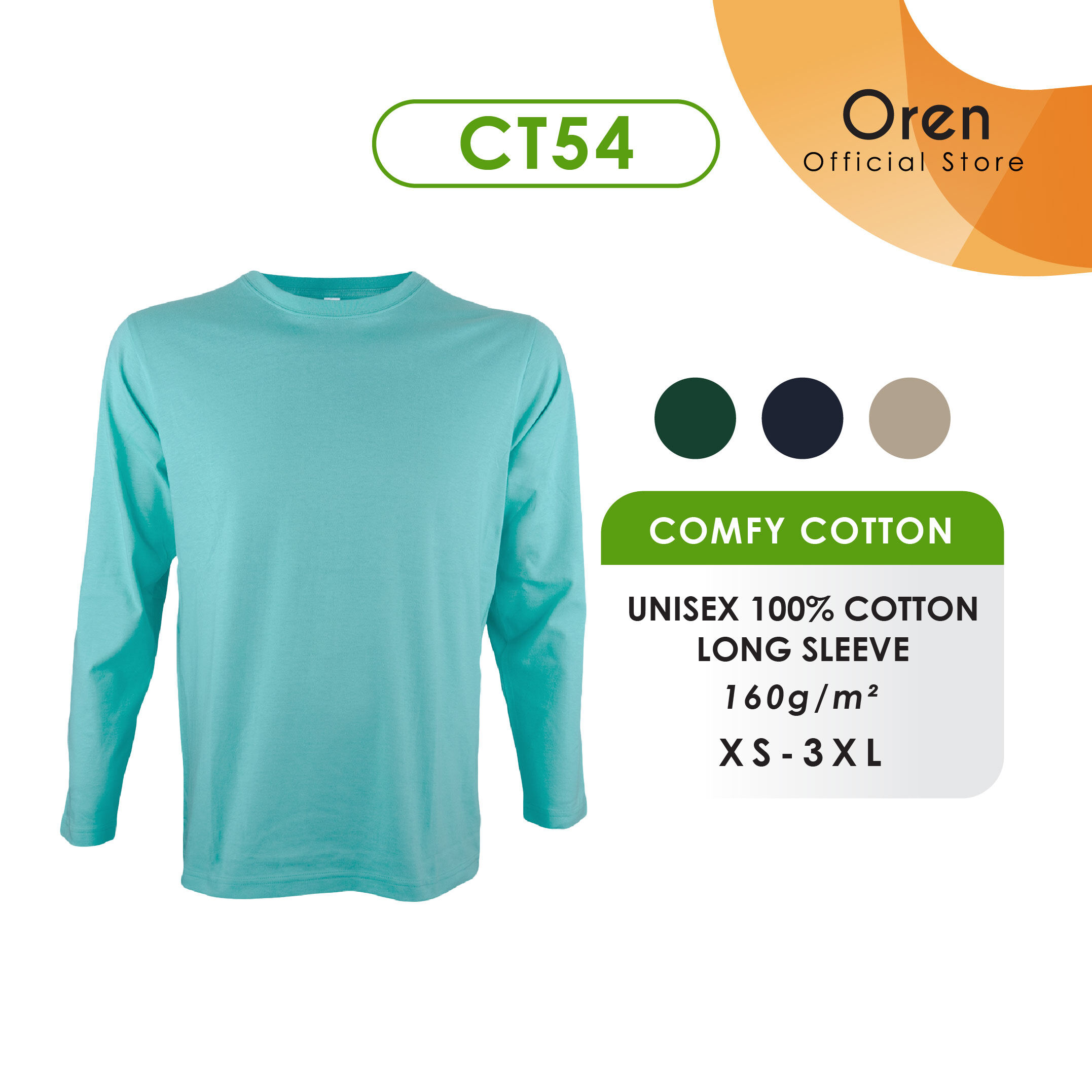 Oren Sport QD54 Quick Dry Plain Microfibre Long Sleeve T-Shirt