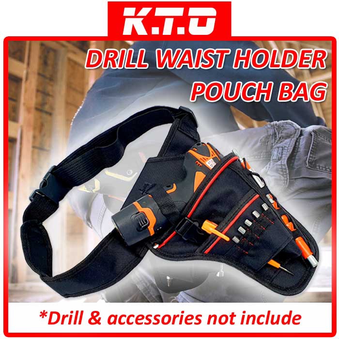 Electrician Tool Belt Pouch – Waterproof Oxford Waist Bag With Pockets, 9.4"x6.7" For Wrenches & Screwdrivers