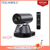 FEELWORLD 4K12X 4K PTZ Camera USB HDMI POE 12X Optical Pan Tilt Zoom AI Auto Tracking Focus IP Remote Control for Live Streaming Church Video Conference Teaching