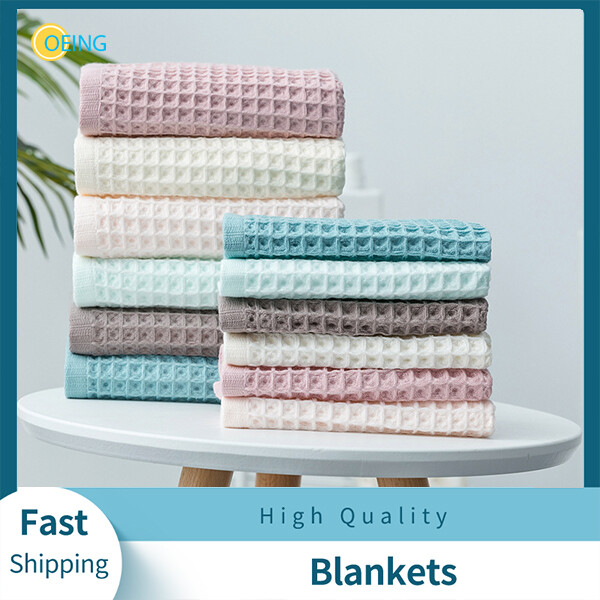 OEING 1Pc Waffle Soft Face Towels for Adults Plaid Hand Towel 100% Cotton Face Care Bathroom Tools Sport Hair Towel 34x34cm Square ราคา 75 บาท*ส่งฟรี