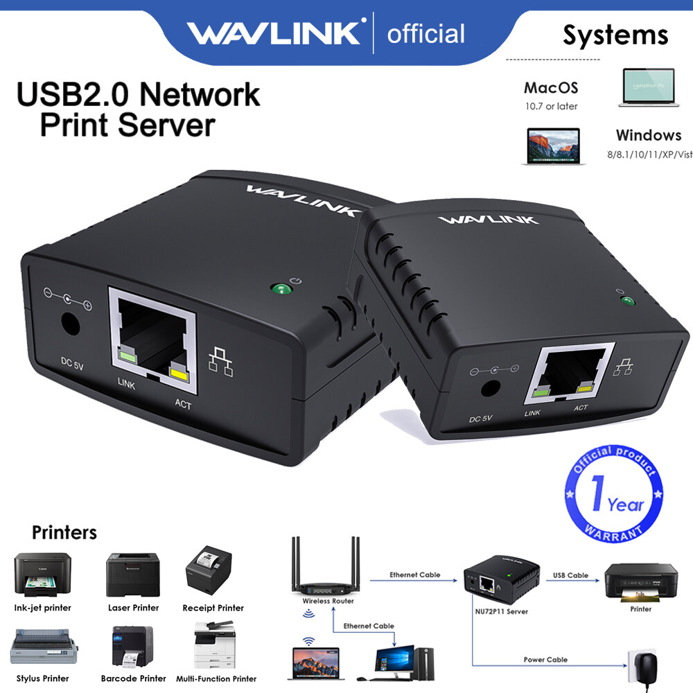 Wavlink USB2.0 Network Máy Chủ In, LAN Print Share Server Cho Máy In USB