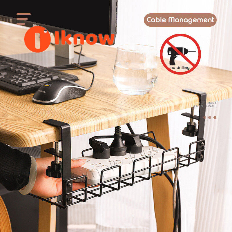 I know Under Desk Cable Management Organizer Basket Tray Box No Drill