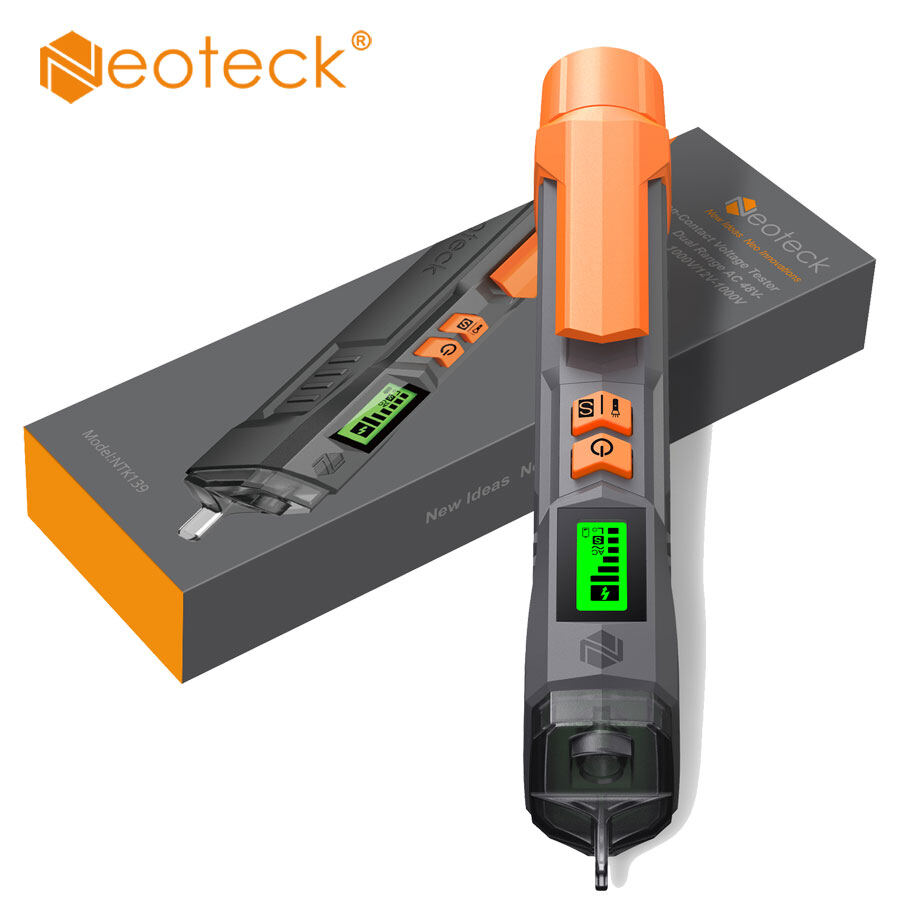 Neoteck bút thử điện áp không tiếp xúc 12-1000v/48v-1000 bút thử dò điện áp xoay chiều độ nhạy có thể điều chỉnh bút có màn hình lcd & đèn pin led
