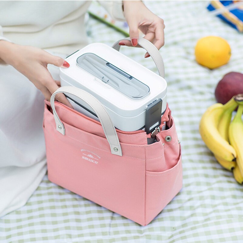 Gambar Office Women Lunch Bag Waterproof Kids School Bento Thermal Pouchs Portable Outdoor Camping Handbag Picnic Fruit Snack Organizer