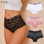 FINETOO Floral Lace Boxer Shorts for Women - Sexy Lingerie