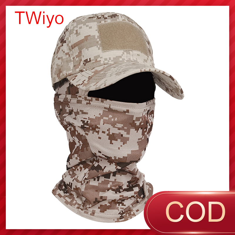 Twiyo mũ trùm đầu ngụy trang mũ quân đội mũ bóng chày che nắng vành phẳng mũ trùm đầu nam mũ trùm đầu đi bộ ngoài trời mũ trùm đầu ngụy trang mũ trùm đầu bao kín mặt