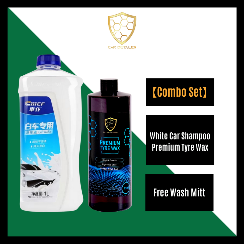 【CAR Detailer】CHIEF Car Shampoo + Tyre Shine Car Wash Set White Car Shampoo + Premium Tyre SHINE Car Wash Shampoo 白车洗车液