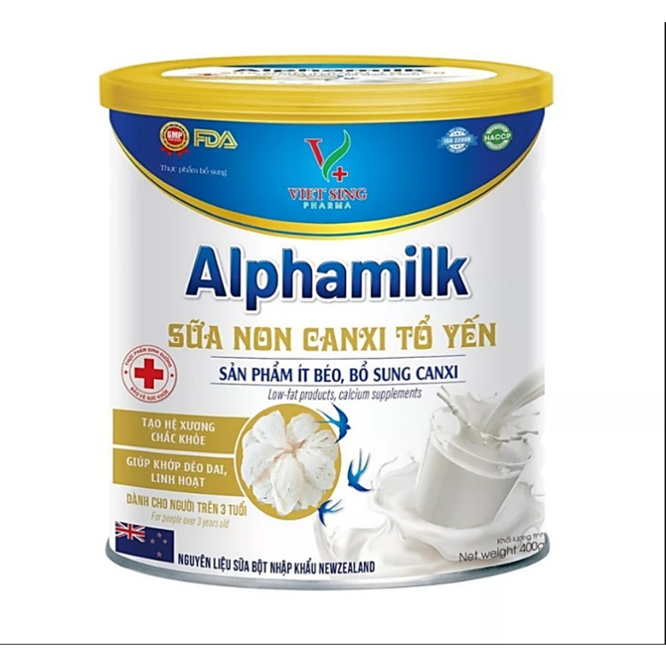 Sữa bột Alphamilk Glucerna Tổ Yến  tăng cường sức đề kháng  hỗ trợ xương khớptiêu hóa tưng cường sức khỏe cho người tiểu đường gout huyết áp đẹp da- Nguyên liệu nhập khẩu Newzealand