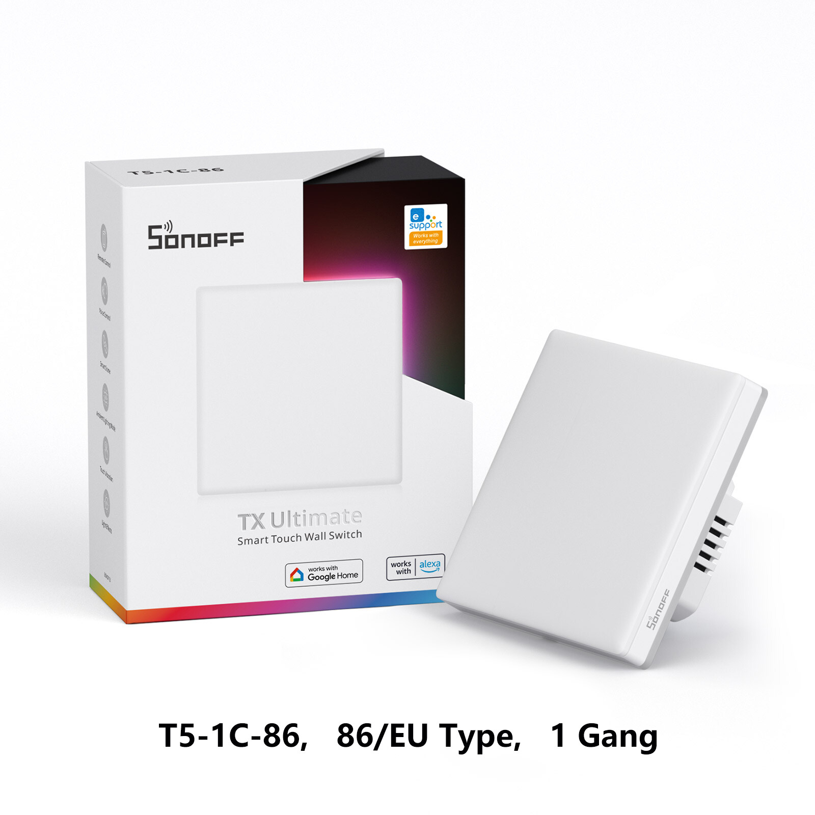 ITEAD SONOFF T5 Công Tắc Gắn Tường Thông Minh 86/Loại Châu Âu Công Tắc WiFi Đèn Thông Minh Đầy Đủ Đi