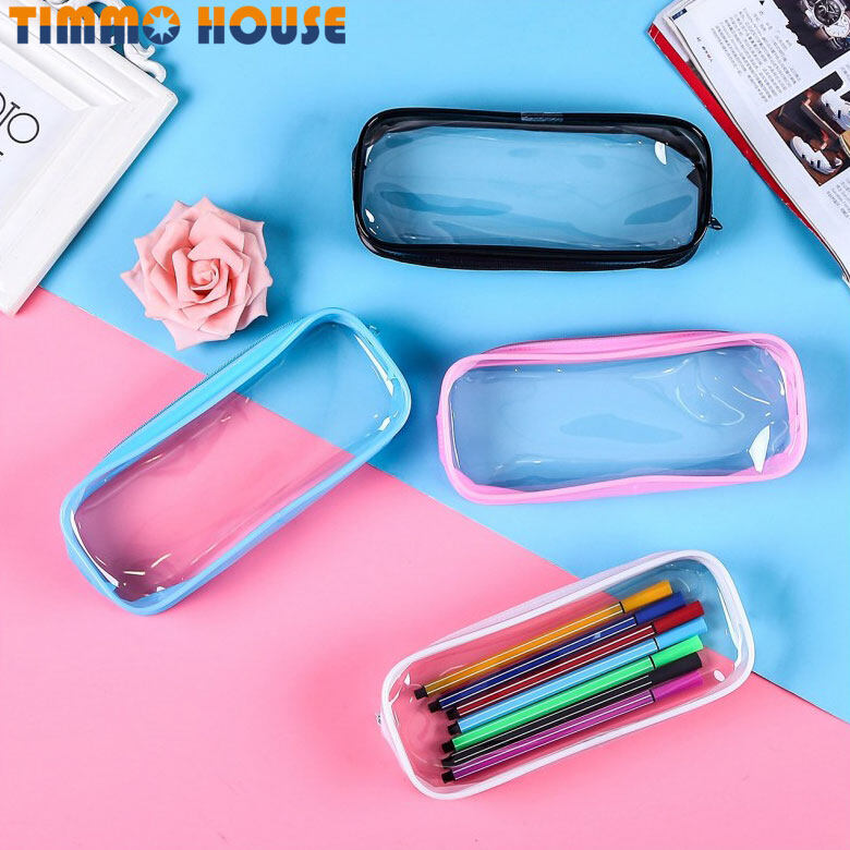 [Timmo House] Túi Đựng Mỹ Phẩm Trong Suốt Cho Nữ Túi Đựng Đồ Trang Điểm Có Khóa Kéo Chống Nước Phụ Kiện Du Lịch Túi Đựng Bút Chì Cọ Trang Điểm Cho Học Sinh Bé Trai Bé Gái