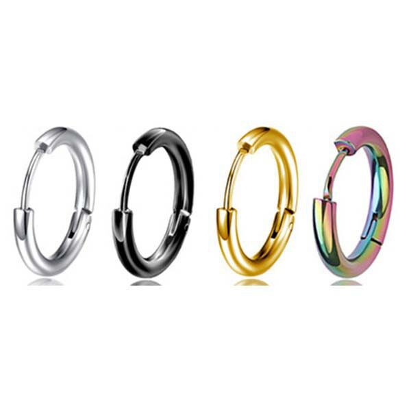 XiaoboACC 1 Chiếc Bông Tai Khoen Tròn Bằng Thép Titan Không Gây Dị Ứng Phong Cách Hàn Quốc