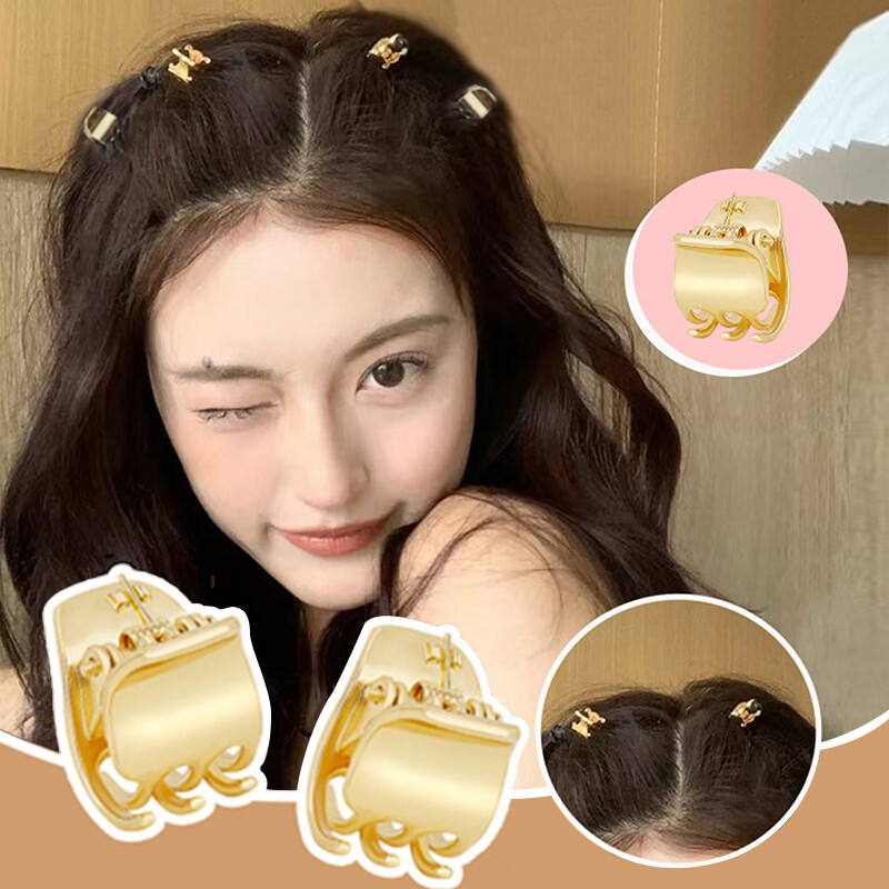 2 chiếc kẹp tóc mini nhỏ cho nữ kẹp tóc màu vàng kim phụ kiện tóc thời trang