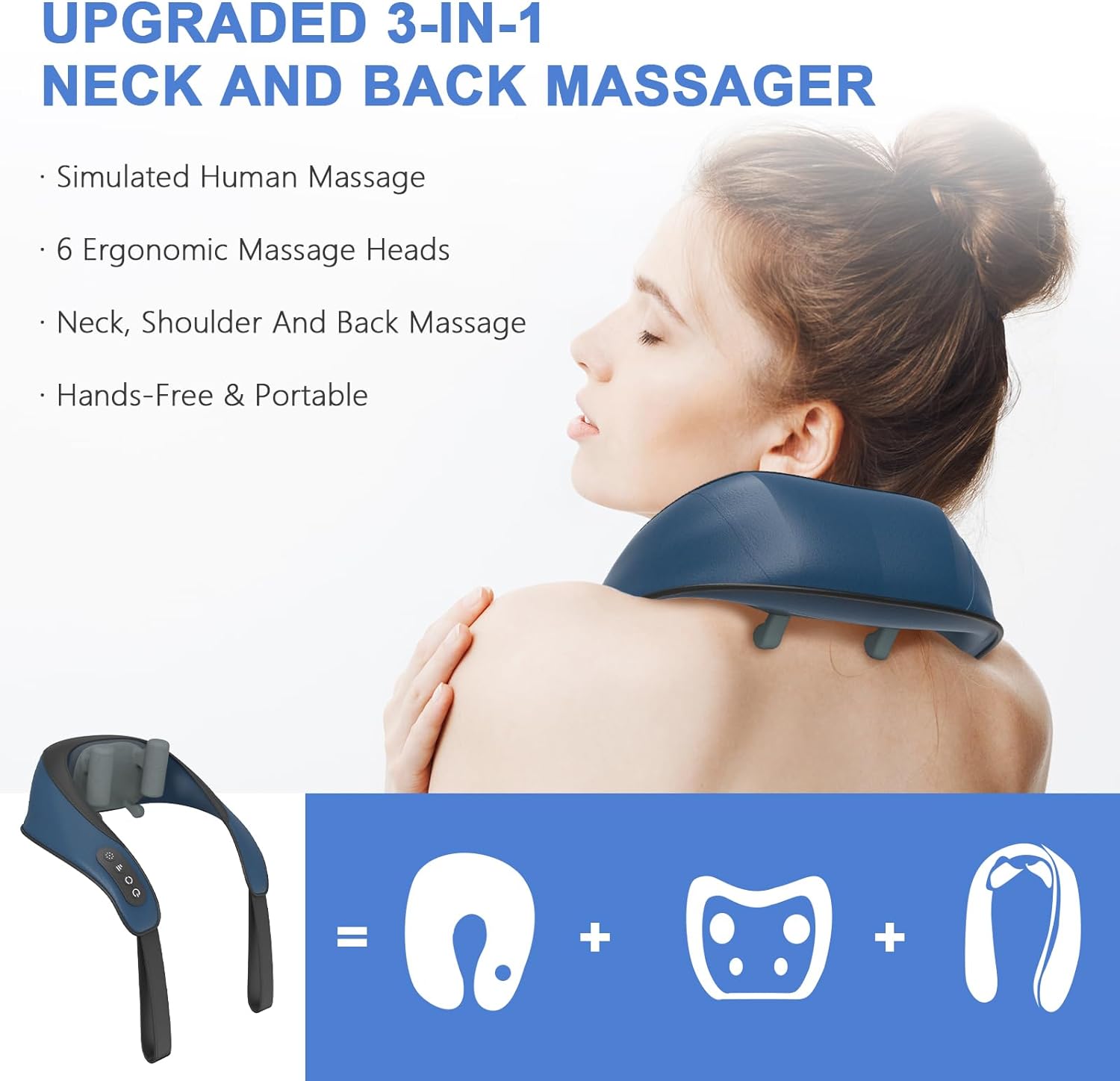 iKeener Shoulder and Neck Massager for Pain Relief,Cordless Massager for Neck Back with Heat and Vibration,Deep Shiatsu&Kneading Massage with 6 Heads&Multimode,Deep Relief for Muscle and Tissue ราคา 3,999 บาท*ส่งฟรี