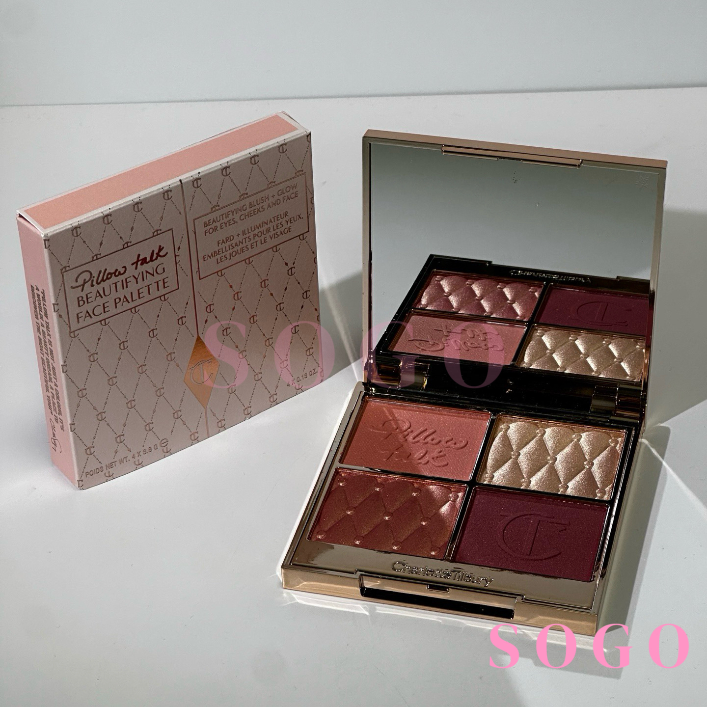 [Charlotte Tilbury Pillow Talk Beautifying Highlight Face Palette 4X3.8G,Charlotte Tilbury Pillow Talk Beautifying Highlight Face Palette 4x3.8g,] ราคา 1,296 บาท*ส่งฟรี