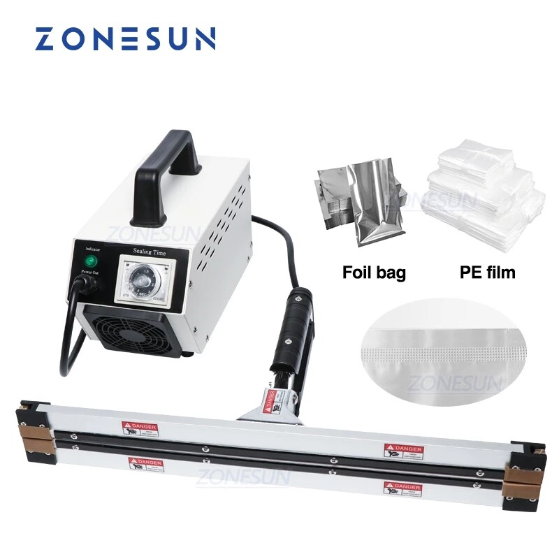 ZONESUN IPS-300/400/500/600 Instant Hot Plier Portable Impulse Sealer Sealing Machine for Aluminum Vacuum Composite Film Packaging Machine ราคา 11,845 บาท*ส่งฟรี