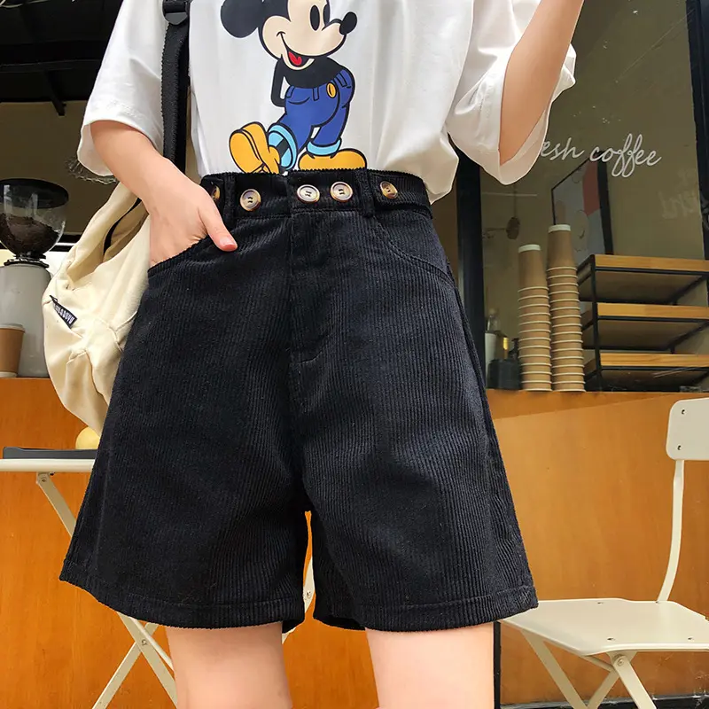 high waisted corduroy shorts