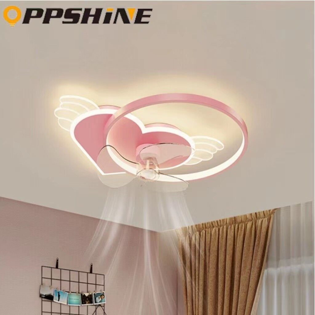 Modern Minimalist LED Fan Ceiling Light Children's Bedroom Ceiling Lamps Pink Love Princess Lights with Remote Harga 367 Ringgit*Penghantaran Percuma