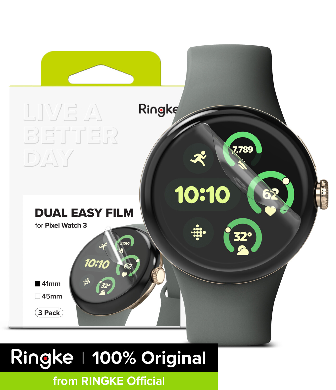 Ringke Dual Easy Film for Google Pixel Watch 3 41mm Full Coverage Screen Protector - Thương hiệu Ringke Giá 287,000 Đồng*Miễn phí vận chuyển