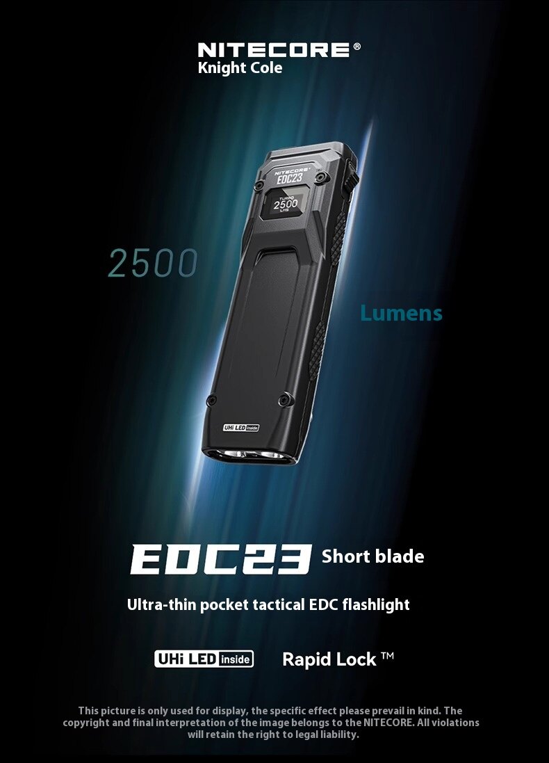 NITECORE Knight Cole EDC23 tactical flashlight with strong light and one click burst flash ultra-thin mini flashlight - ยี่ห้อ Nitecore ราคา 2,566 บาท*ส่งฟรี