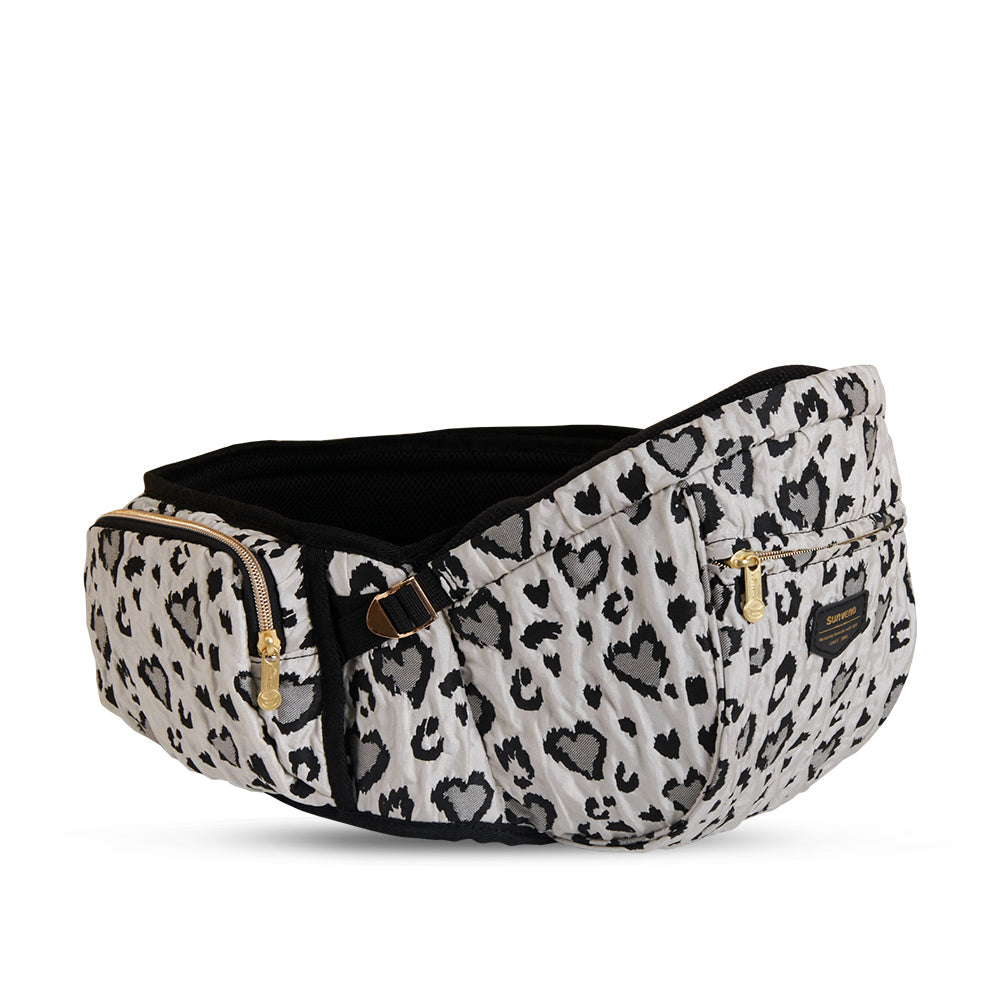SUNVENO Baby Hip Seat Carrier Waist Stool with Adjustable Extended Waistband Non-Slip Hip Seat Surface for 3-36months Newborns & Toddlers Leopard Print