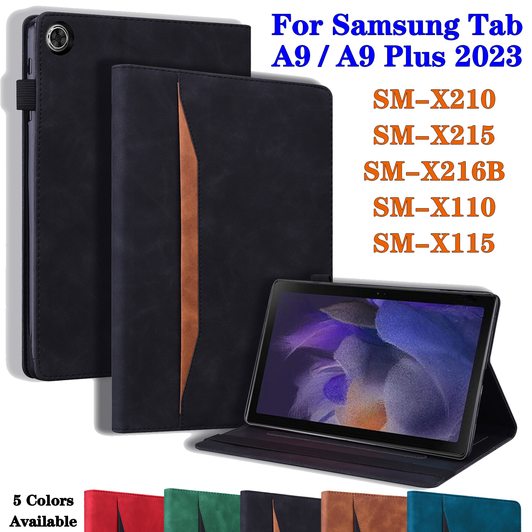 Case for Samsung Galaxy Tab A9 Plus 11 inch 2023 Model (SM-X210/X215/X216)  PU Leather Slim Lightweight Multiple Angles Stand Smart Cover with Auto
