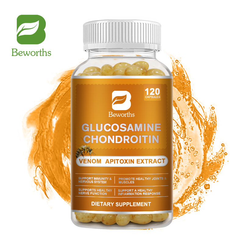 BEWORTHS Viên nang Glucosamine Chondroitin với nọc ong hỗ trợ xương & khớp Giảm căng thẳng Quản lý viêm Sức khỏe miễn dịch