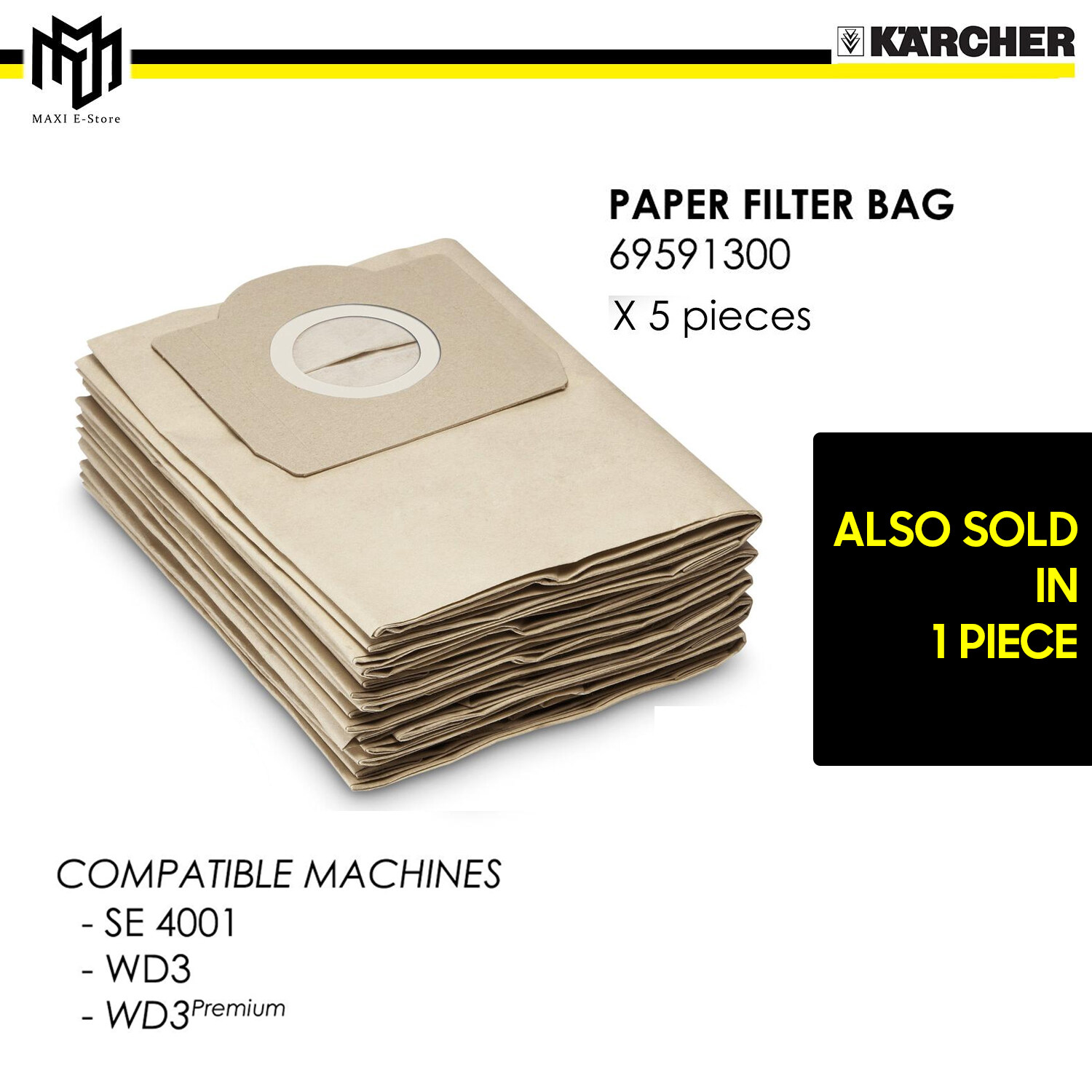 Karcher 6.904 - 084.0 Fleece Filter Bags (10 PCS/1 PCS) - 69040840 | Lazada