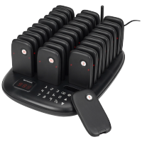 Retekess TD175 Restaurant Pager Calling System 16 Coasters Buzzer Vibrator Bell Receiver 7 Call Modes 1000M Long Distance Plug and Play for Fast Food Restaurant Food Truck Coffee