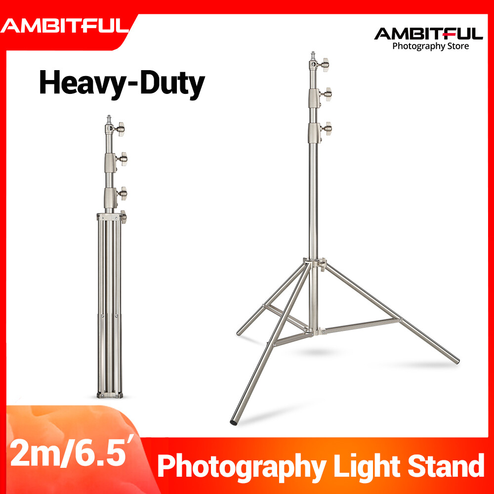 Ambitful Heavy-Duty đứng 1/4 vít 200cm/6.5 'ánh sáng kim loại đứng cho nhiếp ảnh ánh sáng phòng thu giá đỡ ba chân nhiếp ảnh