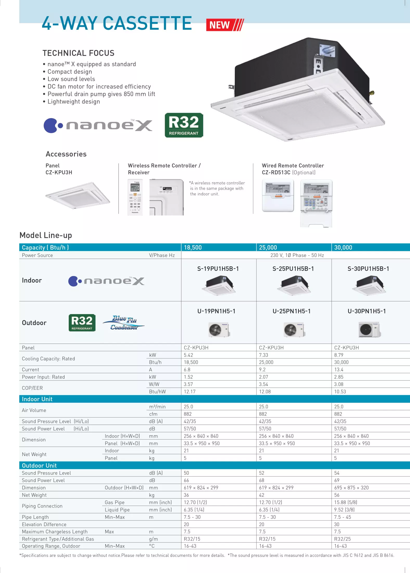 panasonic ceiling cassette 2hp