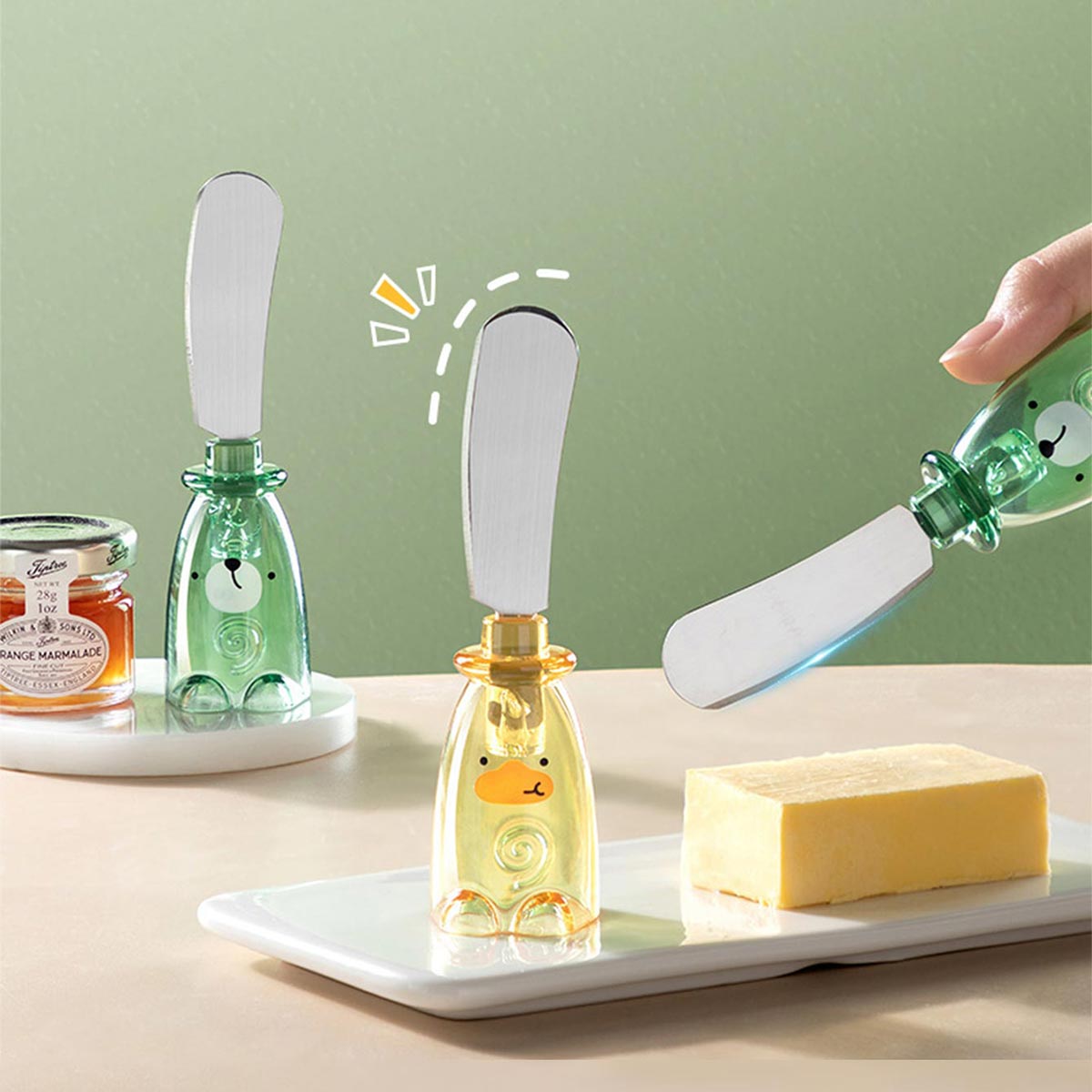 Worthbuy dễ thương thép không gỉ bơ dao máy cắt phô mai món tráng miệng mứt lan rộng dao pho mát Slicer dụng cụ nhà bếp