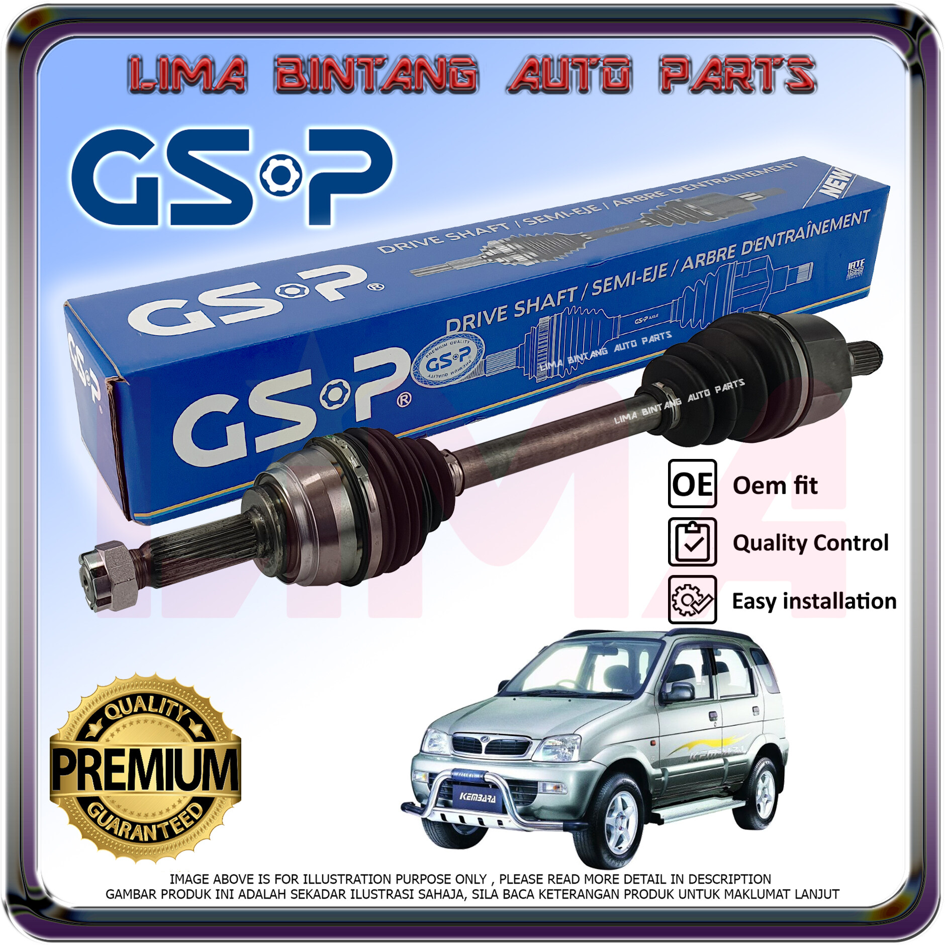 Perodua Kembara Drive Shaft Assy Gsp Original Lazada