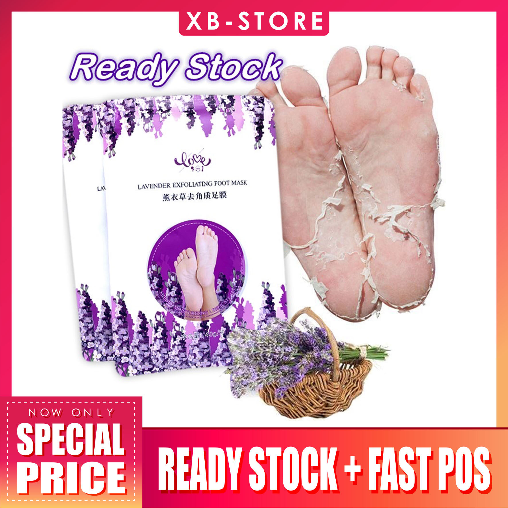 Gambar [ XB STORE ] Foot Mask Remove Dead Skin Feet Mask Pedicure Mask Kaki Peeling Foot Mask Foot Care ?? ???? Kulit Mati Tumit Kaki