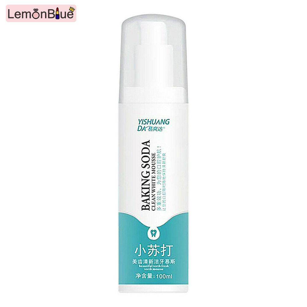 Gambar LemonBlue Baking Soda Esthetic Fresh Tooth Mousse Toothpaste Remove Tooth Stains Cleaning Mouth Teeth