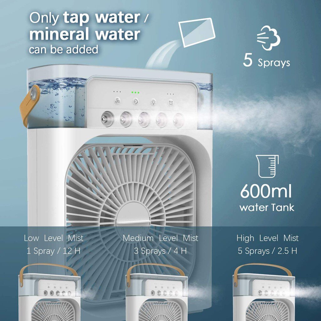 Portable Desktop Air Cooler And Humidifier With 3 Speed Cooling_voghion.com