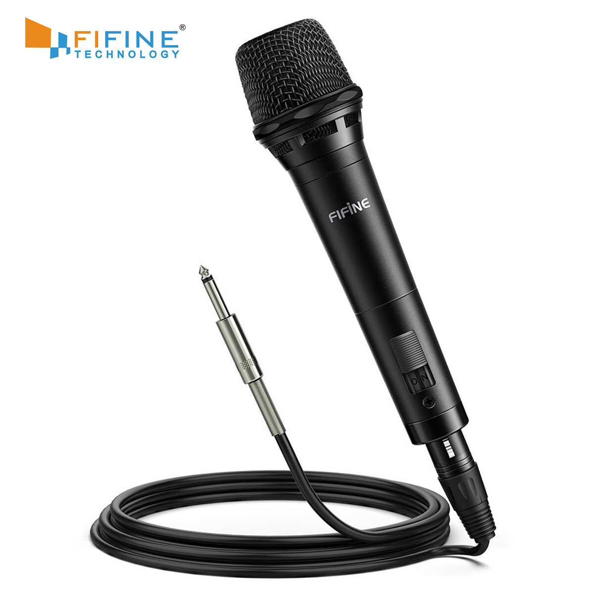 Fifine micro cầm tay cardioid giọng hát động có công tắc bật/tắt để tạo âm thanh cuộc họp karaoke phát biểu trực tiếp k8