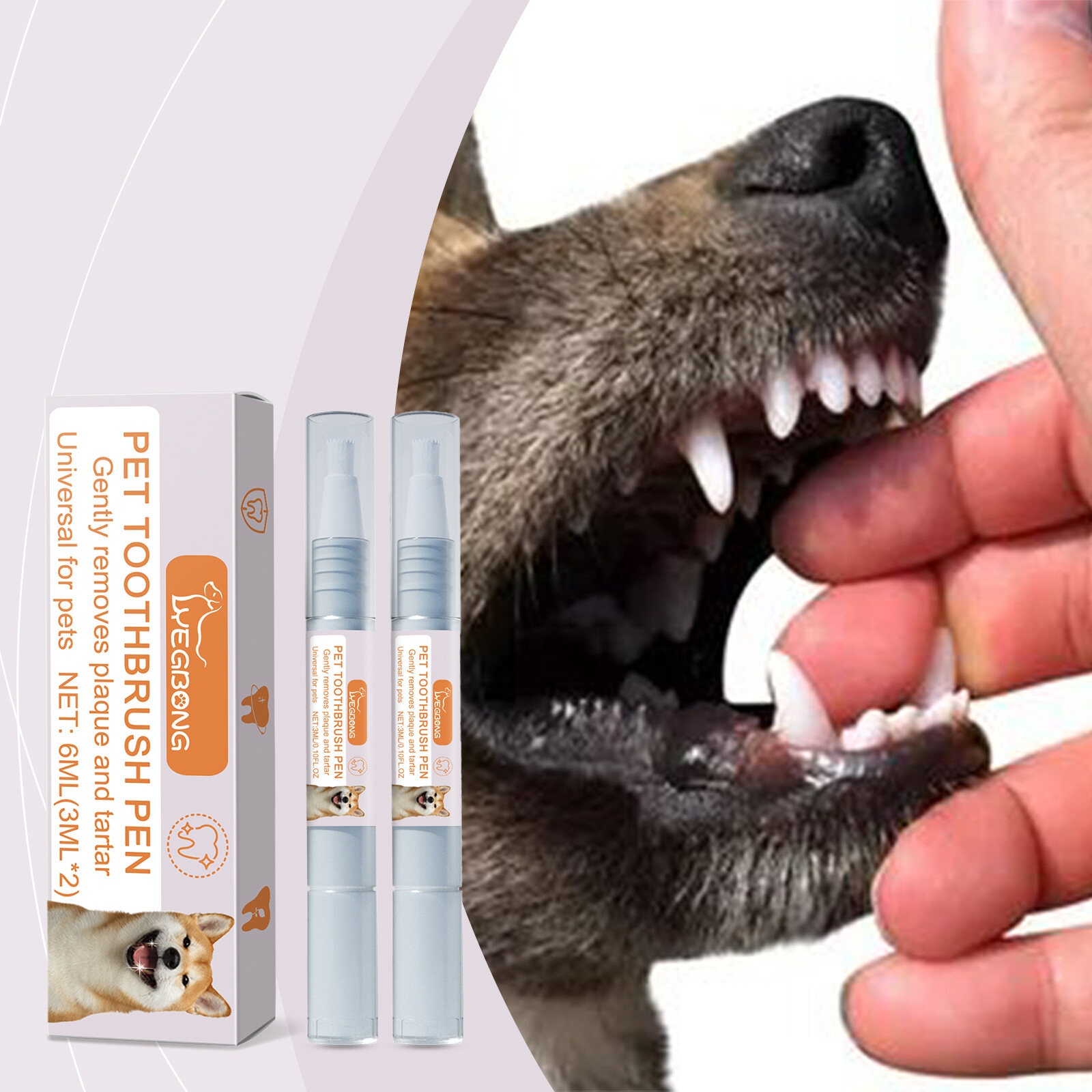 YEGBONG Pet Teeth Cleaning Tools Pet Grooming Toothbrush Cleaning Kit Tartar Remover Tartar Scraper Dog Dental Stain Cleaning Pen Pet Toothbrush Pen Teeth Cleaning Tool Fresh Breath Pet Toothbrush Toothpaste All-in-One Teeth Cleaning for Dogs and Cats ราคา 186 บาท*ส่งฟรี