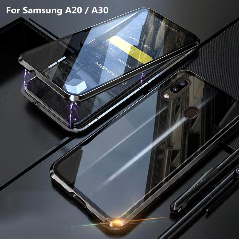 For Samsung A20 Samsung A30 Case Cover 360 Double Sided Glass Magnetic Cover For Samsung Galaxy A30 A20 Magnet Flip Phone Case Lazada