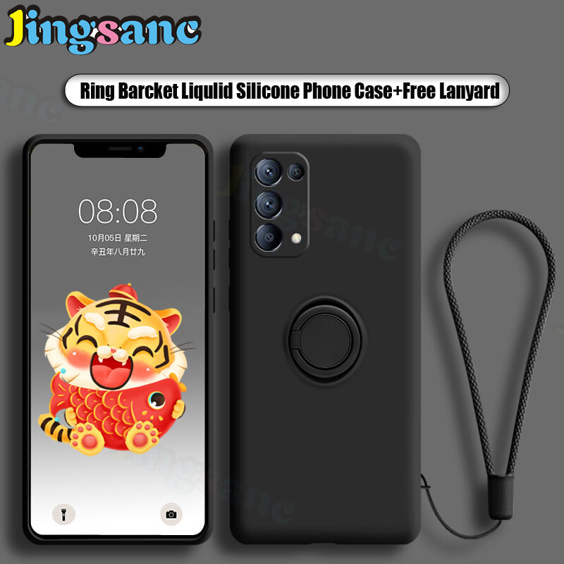 Jingsanc Ốp Giá đỡ nhẫn cho Oppo RENO 5/RENO 5G/RENO 5 Marvel phiên bản sang trọng Silicone lỏng chố