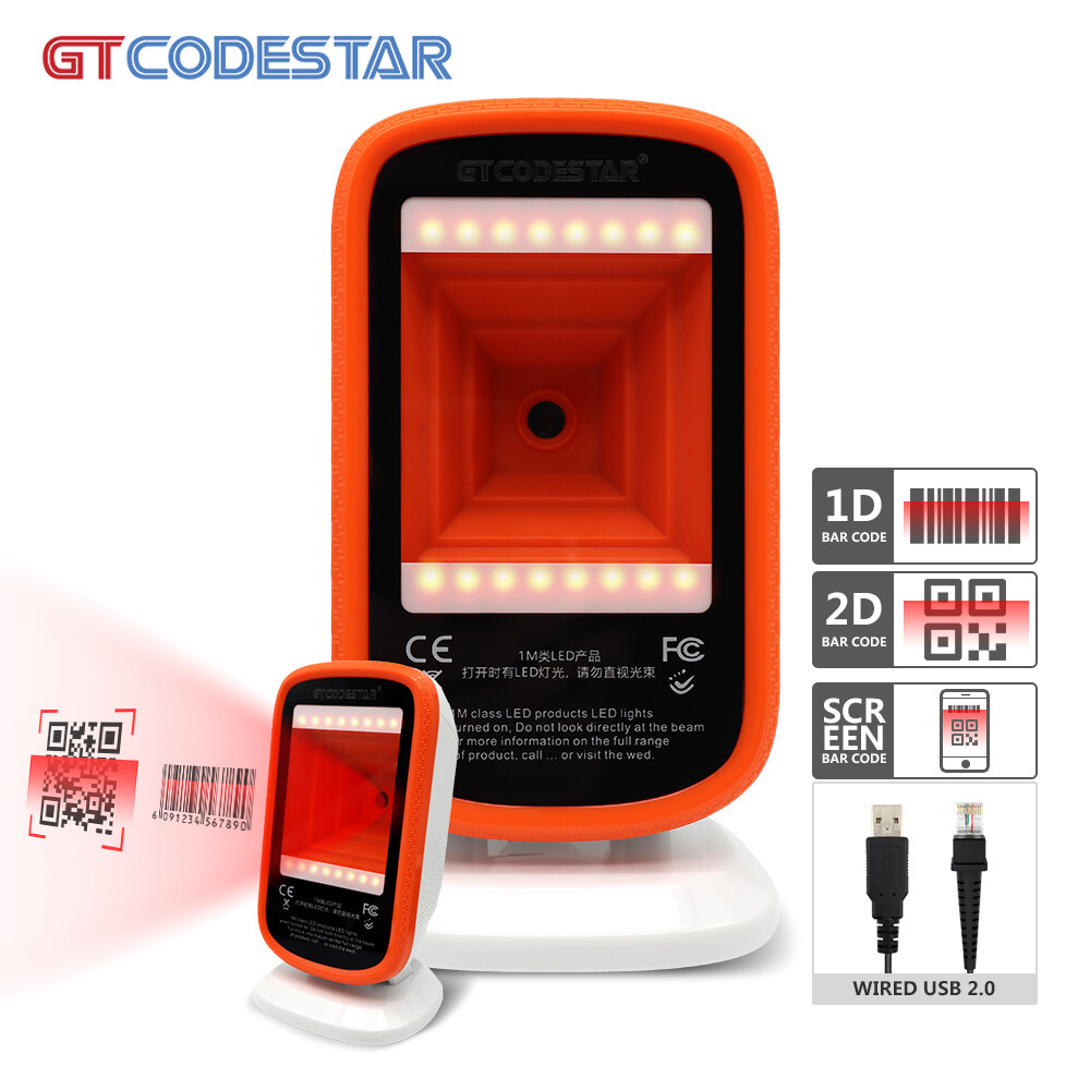 GTCODESTAR GT-9207A Hands-Free 1D 2D Barcode Scanner Flatbed Desktop Omni-directional Image QR code Scanners Reader Platform for Supermarket ราคา 2,299 บาท*ส่งฟรี