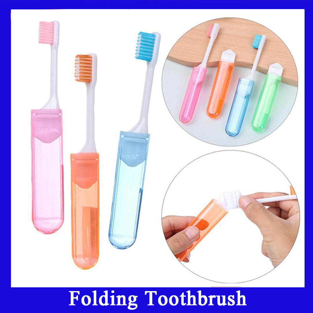 Bộ 2 chiếc bàn chải đánh răng du lịch/bàn chải đánh răng gấp gọn bàn chải đánh răng du lịch lông siêu mềm bàn chải đánh răng gấp gọn du lịch cắm trại dễ dàng mang theo