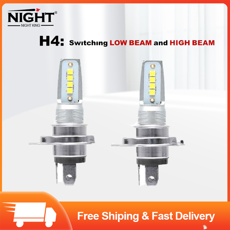 2 chiếc đèn pha led h4 cree bộ bóng đèn chùm hi/lo màu trắng 110 k 20800lm 6000k sử dụng cho đèn pha, đèn sương mù