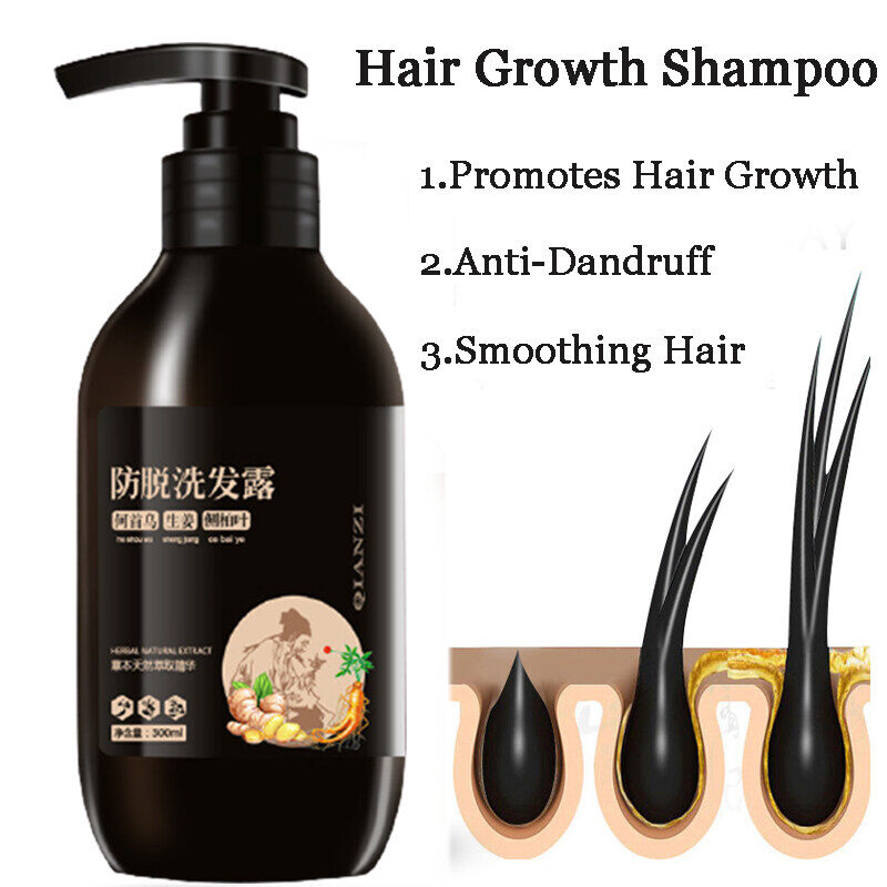 Gambar ?Ready Stock?Prime Ginger Juice increase Hair Regrowth Shampoo 300ml Prevent Hair Loss Treatment Shampoo Remove Dandruff improves itchy scalp Cleansing Oily Strong Hair Roots Repairing Frizz Hair Regrowth Thicker Hair Dense Hair Shampoo