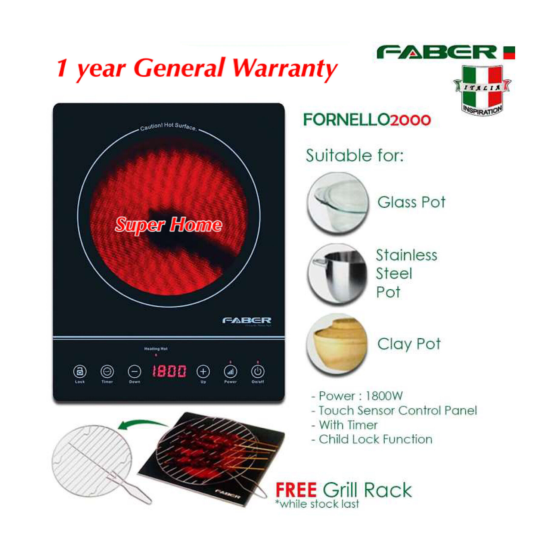 faber electric cooktop fcc fornello 2000