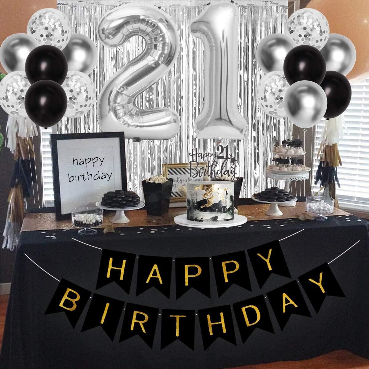 Amazon.com: 21st Birthday Decorations for Women Men, Happy Birthday  Decorations for Boys Girls 21st Birthday Party - 21st Birthday Decorations  Black and Gold for Her Him 21 Birthday Party Supplies : Toys