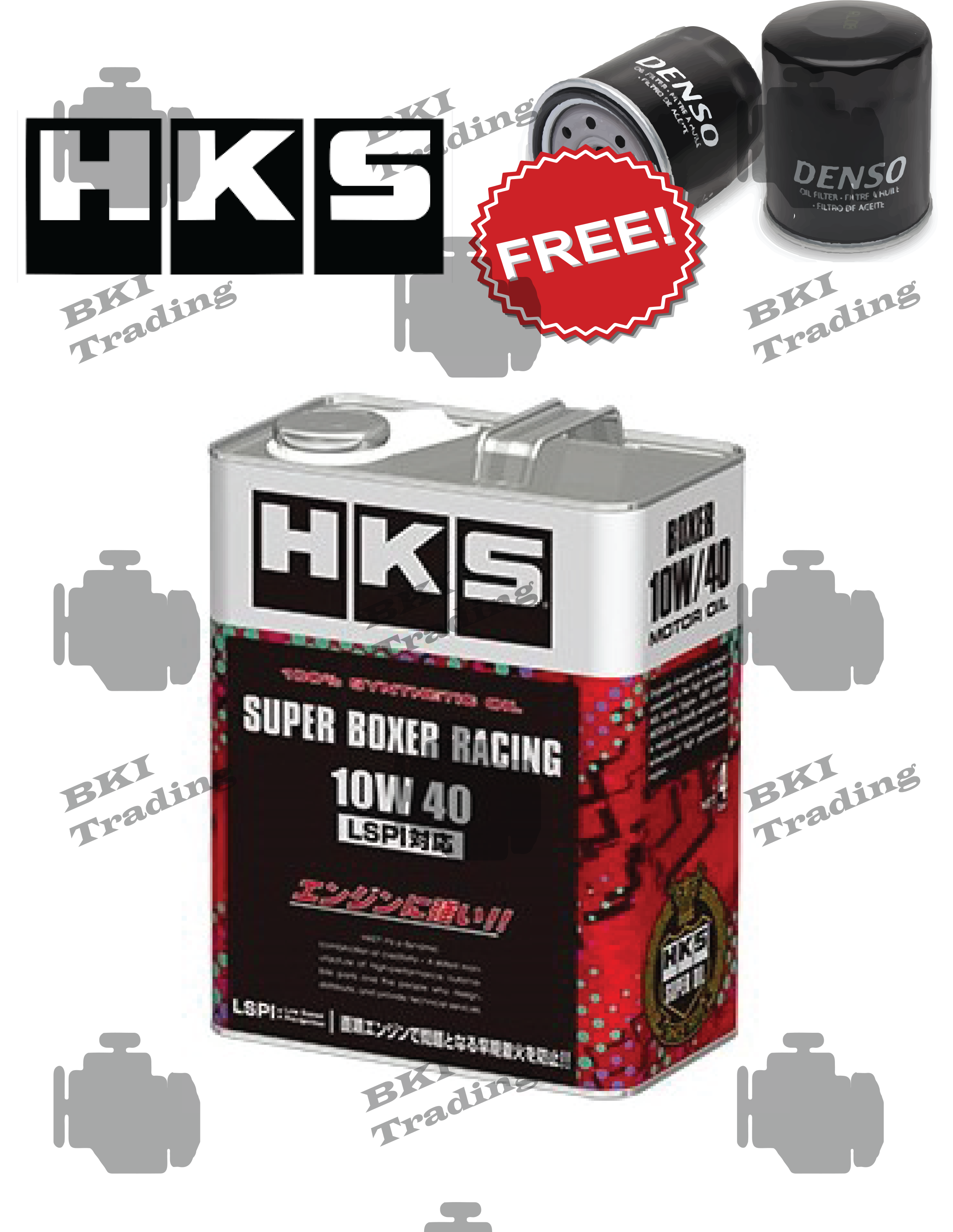 HKS エッチケーエス スーパーボクサーレーシング エンジンオイル 10W-40 相当 LSPI対応 1L (52001-AK130